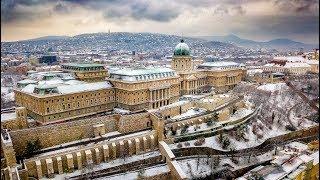 Budapest Castle Hill, Royal Palace & Gellert Hill under a fresh snow blanket - 4K