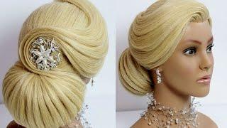 Wedding prom updo. Bridal hairstyle for long medium hair tutorial.