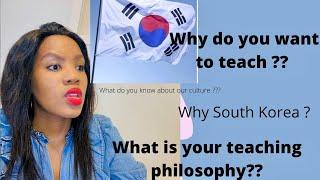 HAGWON series: 10 interview questions and answers : South African in South Korea.