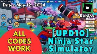 All Codes Work Ninja Star Simulator Roblox, May 12, 2024 #robloxcodes