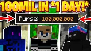 HOW WE MADE $100 MILLION COINS IN 1 DAY!! -- Hypixel Skyblock