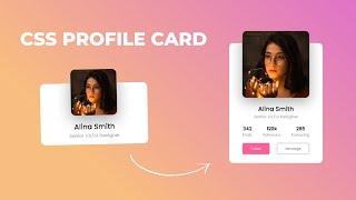 Animated Profile Card UI Design using HTML & CSS | CSS Card Hover Effects