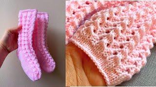 SUPER EASY AJOUR PATTERN INSTEAD OF ELASTIC (#knittingsocks #вязаныеноски)