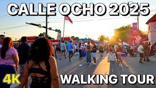 Miami Calle Ocho Festival 2025 | FULL 4K Walking Tour at Sunset in Miami’s Little Havana