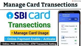 Sbi credit card Manage Card Usage | Manage Card Transections | by Sbi Card App - Omg Knowledge