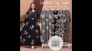 Long Dress Batik Cap Sogan Monokrom Homedress Batik Fashion javadelestat