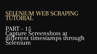 15. Capture Screenshots at different timestamps through Selenium -Python