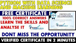 Python With Data Science and Machine Learning Free Certificate | Online Data Science Certification