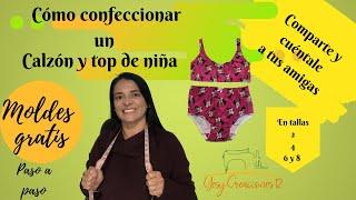 Como hacer ropa interior para niña, top y calzón, pantaleta