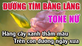 Đường Tím Bằng Lăng Karaoke Tone Nữ Karaoke Lâm Beat - Beat Mới