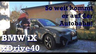 BMW iX xDrive40 - Reichweitentest (130 km/h) | autofilou [2160p]