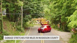 Damage stretches for miles in Muskegon County