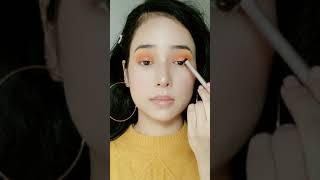 Orange Smokey Eye Makeup Look| Makeup tutorial |#shorts #youtubeshorts ||BE GLOWING||