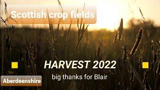 Harvest 2022 on scottish field. 4K aerial photages.