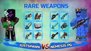 55 lvl Rare Weapons Battle (JustSpawn vs Nemesis PG) - Pixel Gun 3D