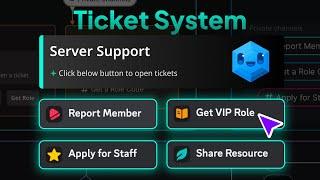 Discord Button style Ticket Support System 2025 | Sapphire Bot x Ticket Tool Bot