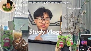 Study vlog | Cooking, Unboxing, Eating 