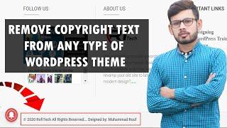 How to Edit Footer Copyright Text In Any WordPress Theme | Remove or Replace Footer Credits WP