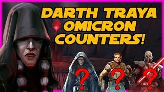 SWGOH - MOAR Darth Traya Omicron Counters!  Reviewing counter vids from other channels.