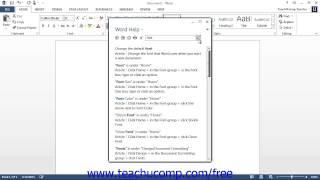 Word 2013 Tutorial Using Word Help Microsoft Training Lesson 10.1