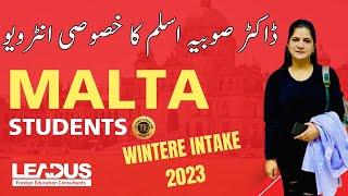 Special Interview for MALTA  Students | Dr. Sobia Aslam | #interview #maltastudyvisa #mbbs