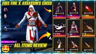 Free Fire x Assassin's Creed All Items Review | Free Fire x Assassin's Creed | New event free fire