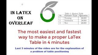 How to create Tables in LaTex | Easiest and Fastest way