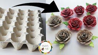 Niesamowite rękodzieło DIY ️    Róże z opakowań po jajkach ️ egg tray craft ideas ️ Recykling