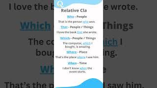 How to use RELATIVE CLAUSES  #englishlanguage