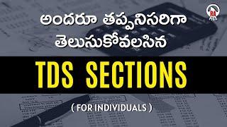 TDS Sections and Rates in Telugu | TDS sections for All Individuals | Rapics Telugu