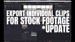 Export Individual Clips for Stock Footage  Update - Davinci Resolve
