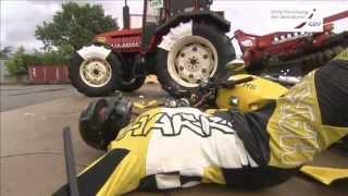 Tractor against motorcycle - No chance for bikers / GDV crash test /