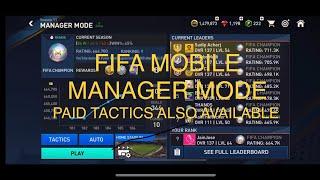 Latest Fifa Mobile Manager Mode Tactics | Easy Way To Reach Fifa champion