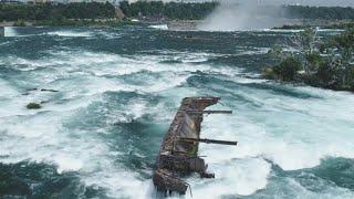 Niagara-Fälle: Hochwasser reißt altes Schiffswrack los