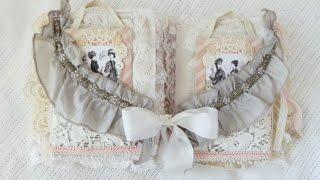 Vintage Style Fabric and Lace Book