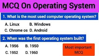 MCQ On Operating System| multiple choice questions on OS