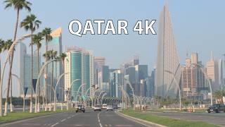 Driving Qatar 4K - Futuristic Skyline - Driving Downtown