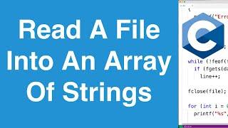 Read And Store Each Line Of A File Into An Array Of Strings | C Programming Example
