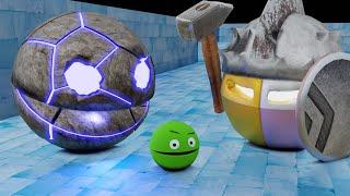 Pacman & Warrior Robot Pacman VS Monster Pacman and Chain Chomp in ice maze