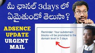Your subdomain blocks will be promoted to the domain level in 3 days your subdomain block
