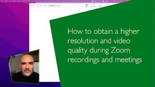 How to record high-resolution videos in ZOOM