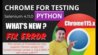 NEW CHROME FOR TESTING |UPDATE | CHROME 115.X | Python with Selenium 4.11.2 | #chrome #webdriver