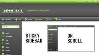 Sticky Sidebar | User Dashboard | HTML, CSS & JavaScript