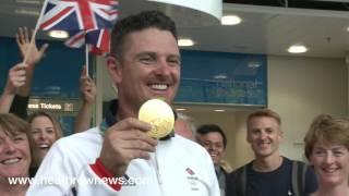 Airtime Footage. Justin Rose returns from Rio Olympics