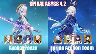 C0 Ayaka Freeze & C0 Furina Archon Team | Spiral Abyss 4.2 | Genshin Impact