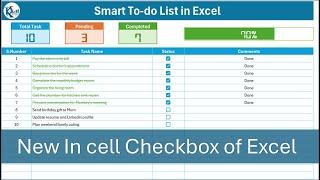 Smart To-do List with Excel's New Checkbox Feature