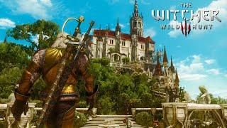 [4K] The Witcher 3 - Relaxing Ambient Tour in Toussaint | Walk Around the Sunny City of Beauclair