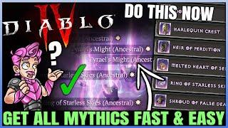 Diablo 4 - Get ALL Mythic Uniques Fast & Easy Guide - New Season 6 Mythic Unique Fast Farm Trick!