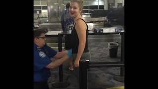 TSA pat down for woman