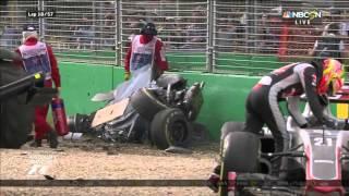 F1  Australian Grand Prix 2016  Fernando Alonso  Gutierrez    Horrible Crash